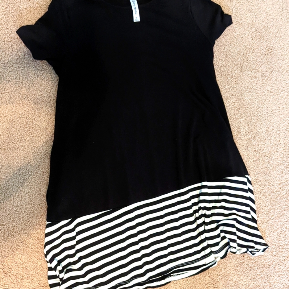 Black with white stripes tunic